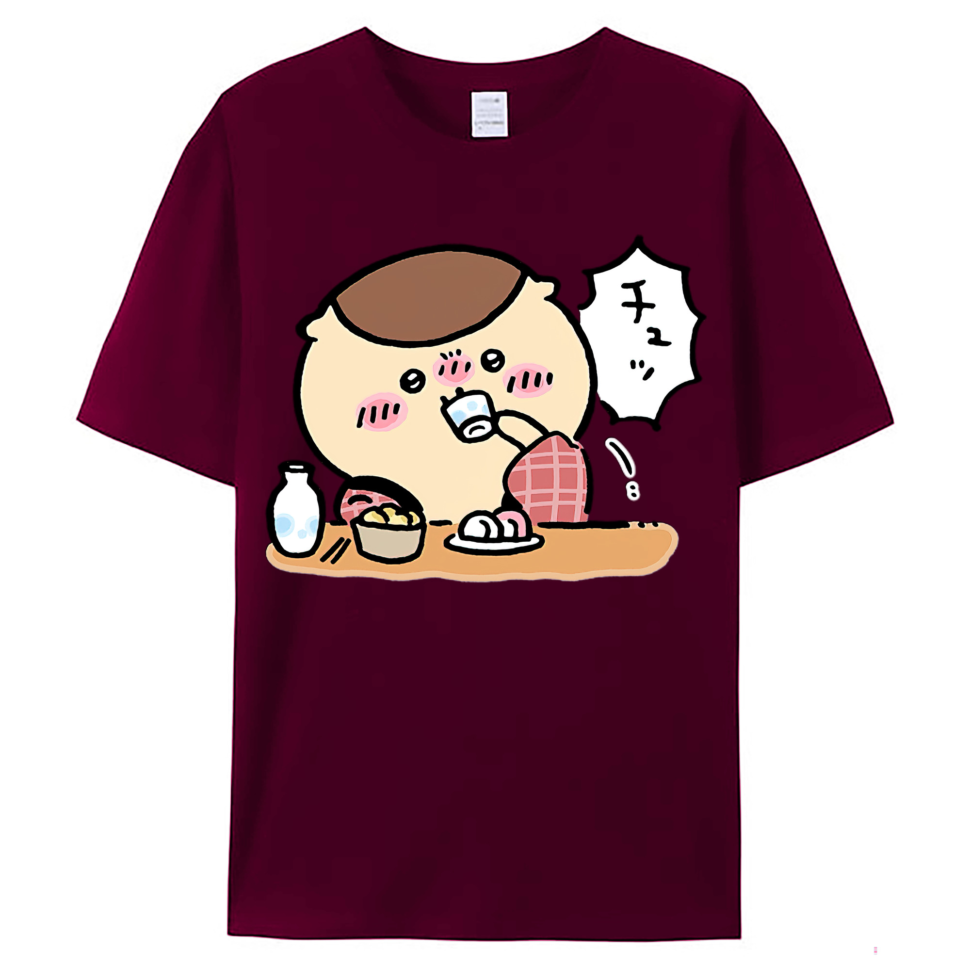 （画像用） ちいかわ くりまんじゅう Chii-kawa kuri manjū レディースカジュアルプリントTシャツ（綿100％）
